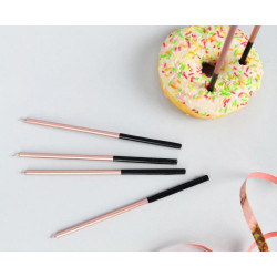 Birthday candles Platinum,rose gold, size 14.5 cm, 6 pcs