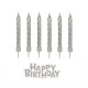 Silver Candles with Birthday topper 12 count Silver Candles with Birthday topper 12 count