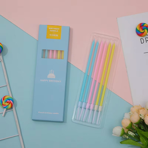 Multicolor Tall Thin Candles 6 count Multicolor Tall Thin Candles 6 count