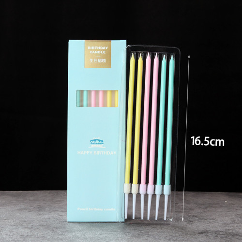 Multicolor Tall Thin Candles 6 count Multicolor Tall Thin Candles 6 count