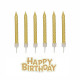 champagne gold Candles with Birthday topper 12 count champagne gold Candles with Birthday topper 12 count