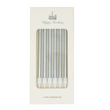 شمعة سبايرال فضي 6 شمعات شمعة سبايرال فضي 6 شمعات