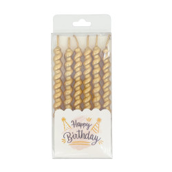 Big Spiral Candle - Champagne 6 count