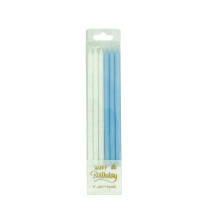 Few Glitter Tapper Candle - White-Blue 12 count