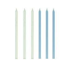 Few Glitter Tapper Candle - White-Blue 12 count