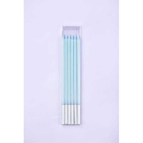 شموع كيك انيقة نحيف سماوي 6 شمعة شموع كيك انيقة نحيف سماوي 6 شمعة