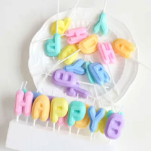 Highly Colorful Macaroon Happy Birthday Letter Candle