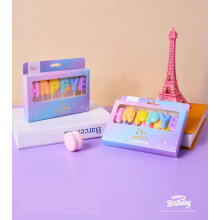 Highly Colorful Macaroon Happy Birthday Letter Candle