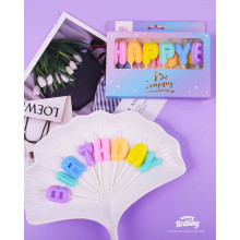 Highly Colorful Macaroon Happy Birthday Letter Candle