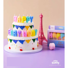 Highly Colorful Macaroon Happy Birthday Letter Candle