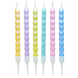 macaron pearlescent PARIS Cake  candles 6 Pcs