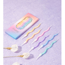 شموع حلزونية لؤلؤية ملونة 6 شمعة شموع حلزونية لؤلؤية ملونة 6 شمعة