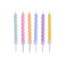 colorful Spiral Birthday Candle for Birthday Party 6 Pcs