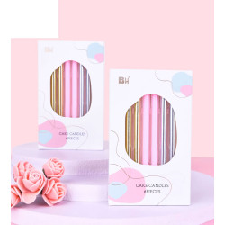 Popular pink, gold, silver assortment Cake candles 6 Pcs