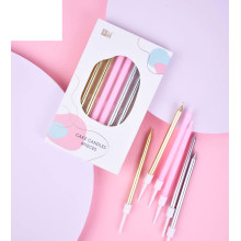 Popular pink, gold, silver assortment Cake candles 6 Pcs