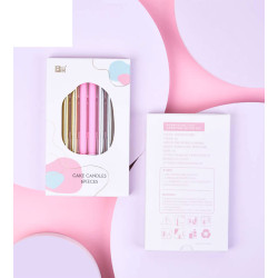 Popular pink, gold, silver assortment Cake candles 6 Pcs
