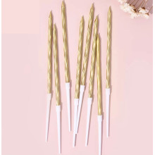 classic luxury long gold birthday candles 8 Candles