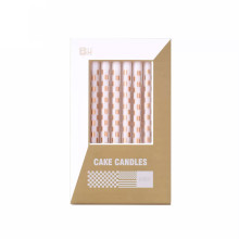 شموع كيك مربعات ذهبي ابيض 6 شمعات