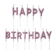 Happy Birthday Pick Candle- Metallic Rose Happy Birthday Pick Candle- Metallic Rose
