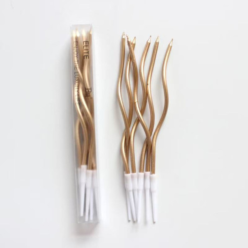 شموع سوايرل ذهبي (6 شمعات) 17 سم