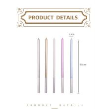 Beautiful Glitter Long Thin Blue Cake Candle For Party 6 Pcs
