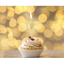 Pick candles Stars, metallic gold, 5 pcs Pick candles Stars, metallic gold, 5 pcs