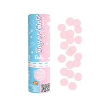 Confetti cannon Boy or Girl light pink paper circles, 15cm Confetti cannon Boy or Girl light pink paper circles, 15cm