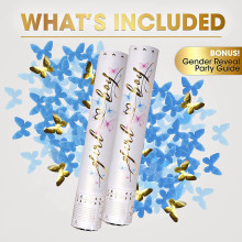 Confetti Cannon Blue Butterfly paper Party Poppers 40 cm Confetti Cannon Blue Butterfly paper Party Poppers 40 cm