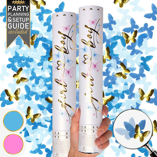 Confetti Cannon Blue Butterfly paper Party Poppers 40 cm Confetti Cannon Blue Butterfly paper Party Poppers 40 cm