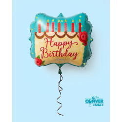 18 inch PR BIRTHDAY CAKE ON MARQUEE SHAPE