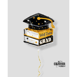 36 inch PR BOOKS AND GRAD CAP Foil Balloons