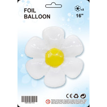 16 inch White daisy balloons 3/pack