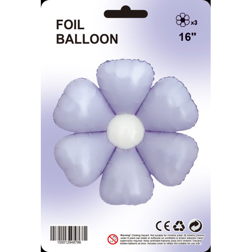 16 inch Lilac daisy balloons 3/pack