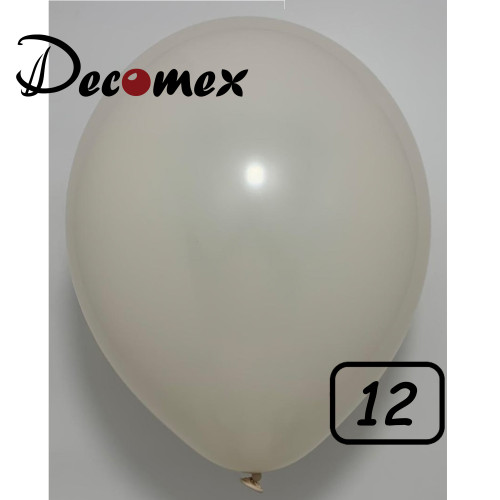 12 inch latex balloon PASTEL DUST WHITE (100 Pcs)