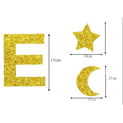 بنر عيد مبارك قلتر ذهبي 11.5*17 سم