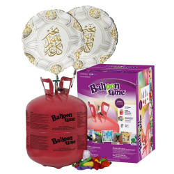 helium tank kit 50 balloons 9 inches disposable + 2 eid balloon