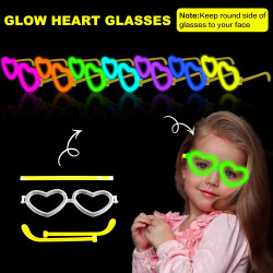Glow stick heart Neon eyeglasses - Pink color