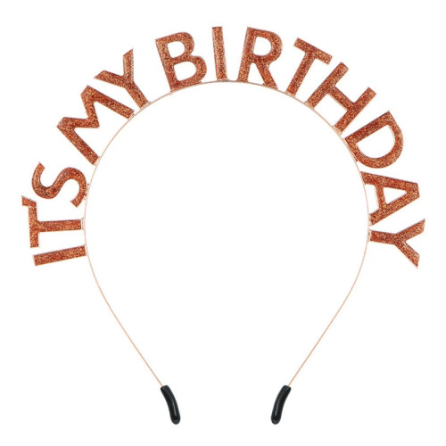 طوق رأس من روز قولد مزين بزيت "عيد ميلادي