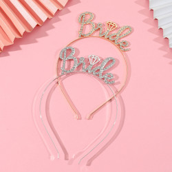 Gold Party Headband "Bride" with Crystal