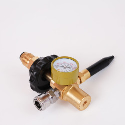 Helium Tank Regulator - Hand-Tight Connector & Gauge and 2M hose - Balloon Inflation (3 month Warranty) 