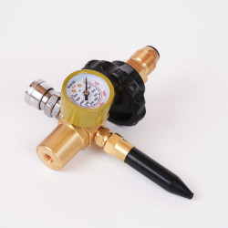 Helium Tank Regulator - Hand-Tight Connector & Gauge and 2M hose - Balloon Inflation (3 month Warranty) 