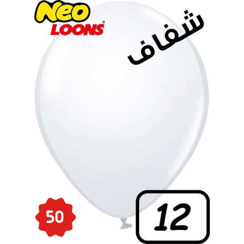 12 inch latex balloon Crystal Clear 50 count