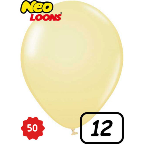 12 inch latex balloon PASTEL Matt Yellow 50 count