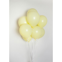 5 inch Latex Balloon PASTEL Matt Yellow 100 count