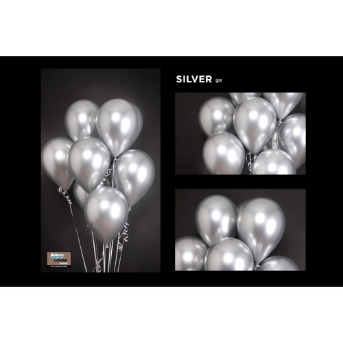 12 inch balloons chrome Silver 50 pcs 12 inch balloons chrome Silver 50 pcs