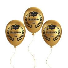 printed balloon class of year graduation gold Chrome 12 inch 30 count printed balloon class of year graduation gold Chrome 12 inch 30 count