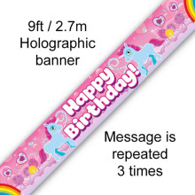 2.7m Unicorn Rainbow Birthday Banner 2.7m Unicorn Rainbow Birthday Banner