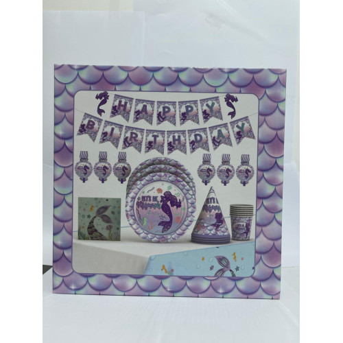 Its Mermaid Party Set Large 32-Piece Set for Childrens Birthday or Theme Party, Table Decoration