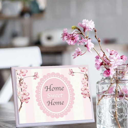 لوحة اهداء بعبارة home sweet home