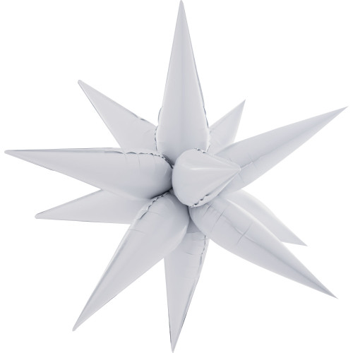 26 inch White Starburst Balloons